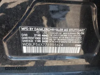 2007 Mercedes-Benz E 350 z VIN WDBUF56X77A995624, wystawiony jako IAAI lot #42305554 z przebiegiem 159 411 mil mil oraz . Historia ofert i sprzedaży dostępna na DreamBid. Obrazek 9.
