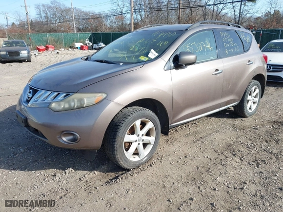 2009 Nissan Murano SL with VIN JN8AZ18W09W156966, listed as a IAAI auction lot 41814903 with 999,999 mi miles. Bid and sale history available at carsss.com. Image 2.