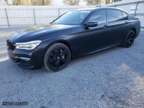 2018 BMW 7 Series 750i xDrive with VIN WBA7F2C51JB238443, listed as a Copart auction lot 80071884 with 83,708 mi miles and Salvage Title. Bid and sale history available at carsss.com. Image 1.