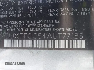 2010 BMW X5 35d with VIN 5UXFF0C54ALT77185, listed as a IAAI auction lot 41699375 with 151,770 mi miles. Bid and sale history available at carsss.com. Image 9.