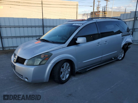 2006 Nissan Quest SE with VIN 5N1BV28U96N118097, listed as a Copart auction lot 78171414 with 0 mi miles and Salvage Title. Bid and sale history available at carsss.com. Image 1.