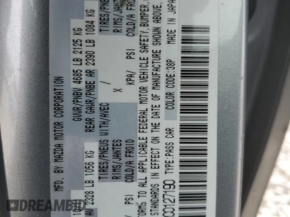 2012 Mazda 5 Sport z VIN JM1CW2BL2C0127190, wystawiony jako Copart lot #56655175 z przebiegiem 129 255 mil mil oraz Szkoda całkowita • Salvage title. Historia ofert i sprzedaży dostępna na DreamBid. Obrazek 13.