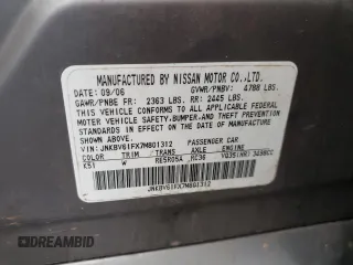 2007 Infiniti G35 G35x with VIN JNKBV61FX7M801312, listed as a Copart auction lot 55379815 with 152,316 mi miles and Salvage Title. Bid and sale history available at DreamBid. Image 12.