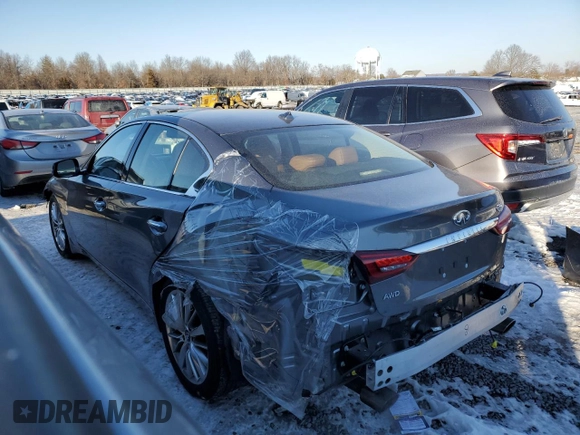 2023 Infiniti Q50 Luxe with VIN JN1EV7BR9PM542294, listed as a Copart auction lot 88853365 with 13,295 mi miles and Salvage title. Bid and sale history available at DreamBid. Image 2.