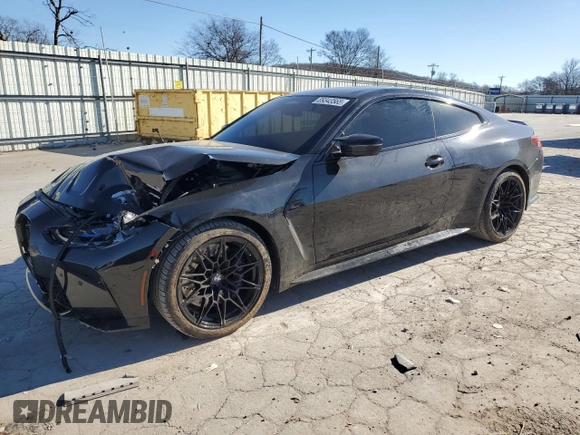 2022 BMW M4 Competition xDrive z VIN WBS43AZ0XNCH97800, wystawiony jako Copart lot #89343565 z przebiegiem 30 847 mil mil oraz Szkoda całkowita • Salvage title. Historia ofert i sprzedaży dostępna na DreamBid. Obrazek 1.