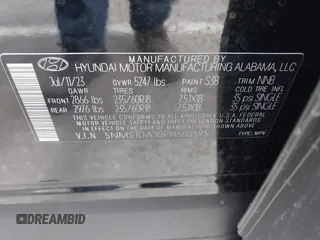 2023 Hyundai Santa Fe SE с VIN 5NMS1DAJ0PH600595, выставлен на аукционе IAAI как лот 42222512 с пробегом 16 853 миль миль и . История ставок и продаж доступна на DreamBid. Изображение 9.