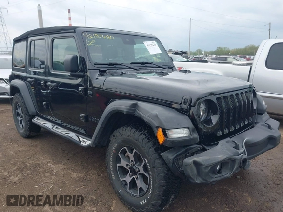 2021 Jeep Wrangler Unlimited Sport S z VIN 1C4HJXDG0MW788779, wystawiony jako IAAI lot #42137430 z przebiegiem 52 903 mil mil oraz . Historia ofert i sprzedaży dostępna na DreamBid. Obrazek 6.