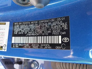 2021 Toyota C-HR LE with VIN JTNKHMBX0M1118192, listed as a IAAI auction lot 41805188 with 67,101 mi miles and . Bid and sale history available at DreamBid. Image 9.
