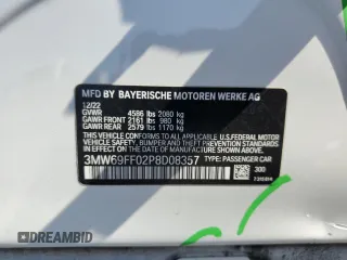 2023 BMW 3 Series 330i z VIN 3MW69FF02P8D08357, wystawiony jako Copart lot #57848895 z przebiegiem 9 923 mil mil oraz Szkoda całkowita • Salvage title. Historia ofert i sprzedaży dostępna na DreamBid. Obrazek 13.