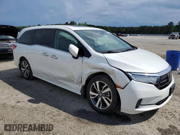 2022 Honda Odyssey Touring with VIN 5FNRL6H87NB040726, listed as a Copart auction lot 57038425 with 37,069 mi miles and Salvage title. Bid and sale history available at DreamBid. Image 4.