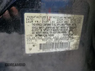 2008 Nissan Sentra S with VIN 3N1AB61E78L743333, listed as a Copart auction lot 62894105 with 103,640 mi miles and Salvage title. Bid and sale history available at DreamBid. Image 12.