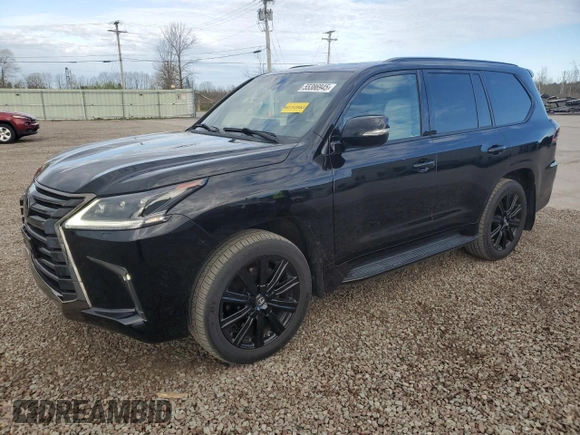 2019 Lexus LX 570 with VIN JTJHY7AX0K4292290, listed as a Copart auction lot 55386945 with 29,271 mi miles and Salvage Title. Bid and sale history available at DreamBid. Image 1.