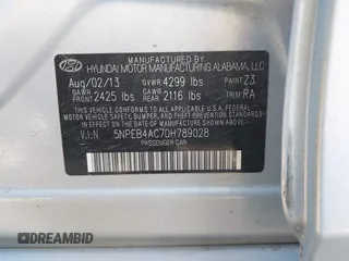 2013 Hyundai Sonata GLS with VIN 5NPEB4AC7DH789028, listed as a IAAI auction lot 41827734 with 135,624 mi miles and . Bid and sale history available at carsss.com. Image 9.