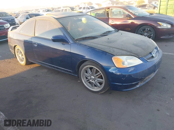 2003 Honda Civic EX with VIN 1HGEM21983L017166, listed as a IAAI auction lot 41360644 with 161,089 mi miles. Bid and sale history available at carsss.com. Image 1.