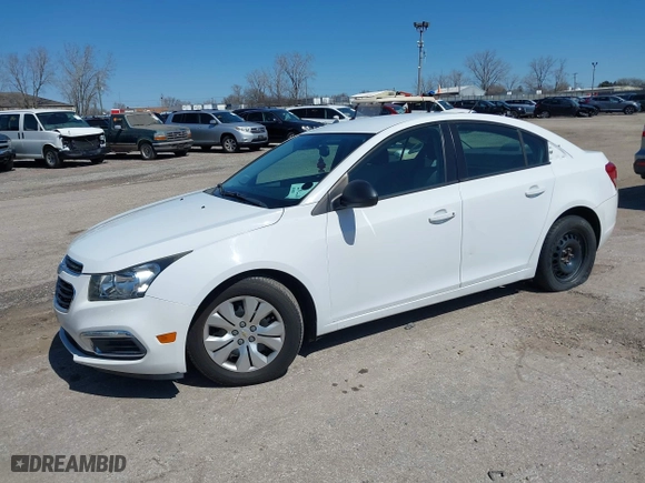 2015 Chevrolet Cruze LS with VIN 1G1PA5SH7F7172482, listed as a IAAI auction lot 41987767 with 99,399 mi miles. Bid and sale history available at carsss.com. Image 2.