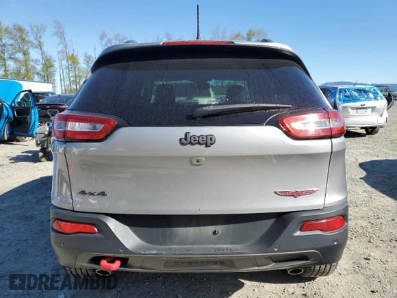 2018 Jeep Cherokee Trailhawk with VIN 1C4PJMBXXJD619860, listed as a Copart auction lot 52598535 with 82,430 mi miles and Salvage Title. Bid and sale history available at carsss.com. Image 6.