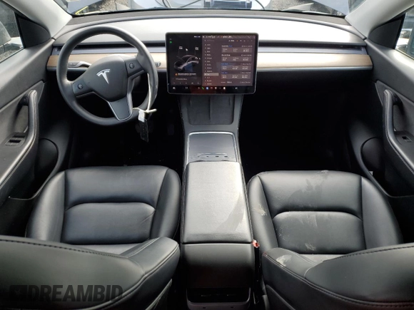 2022 Tesla Model Y Long Range with VIN 7SAYGDEE7NF386082, listed as a Copart auction lot 47191625 with 73,634 mi miles and Salvage Title. Bid and sale history available at carsss.com. Image 8.