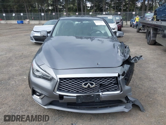 2021 Infiniti Q50 Luxe with VIN JN1EV7BR9MM755760, listed as a IAAI auction lot 41999322 with 60,978 mi miles and . Bid and sale history available at carsss.com. Image 12.