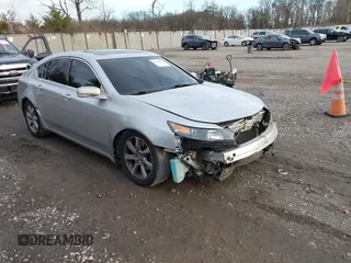 2013 Acura TL Tech with VIN 19UUA8F5XDA003151, listed as a IAAI auction lot 41140237 with 181,354 mi miles. Bid and sale history available at carsss.com. Image 1.