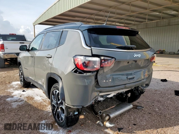 2023 Jeep Compass Limited с VIN 3C4NJDCN7PT522669, выставлен на аукционе Copart как лот 58012955 с пробегом 25 061 миль миль и Списание • Salvage title. История ставок и продаж доступна на DreamBid. Изображение 2.