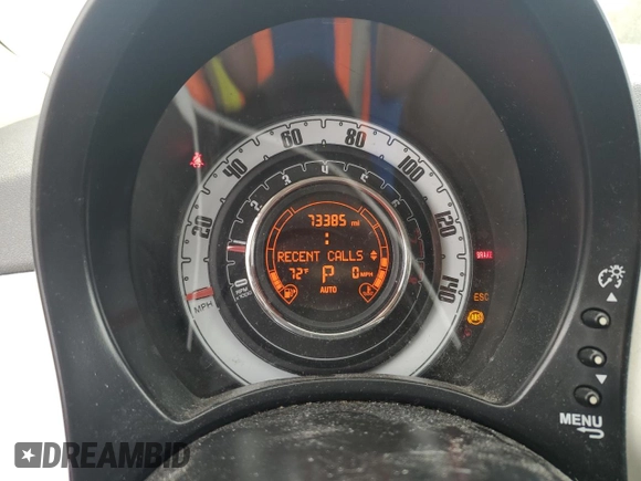 2015 FIAT 500 Pop with VIN 3C3CFFAR5FT696219, listed as a Copart auction lot 54511235 with 73,385 mi miles and Salvage Title. Bid and sale history available at carsss.com. Image 9.