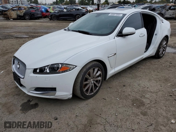 2015 Jaguar XF I4 T Premium with VIN SAJWA0FS1FPU72841, listed as a Copart auction lot 48587085 with 127,505 mi miles and Salvage Title. Bid and sale history available at carsss.com. Image 1.