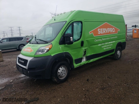 2021 Ram ProMaster Cargo Van with VIN 3C6MRVHG2ME520663, listed as a Copart auction lot 54716334 with 51,062 mi miles and Salvage Title. Bid and sale history available at carsss.com. Image 1.