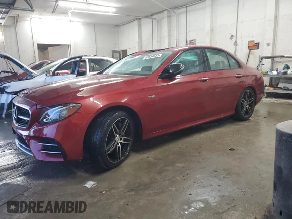 2018 Mercedes-Benz E-Class AMG E 43 with VIN WDDZF6EB9JA350389, listed as a Copart auction lot 42854585 with 28,196 mi miles and Salvage Title. Bid and sale history available at carsss.com. Image 1.