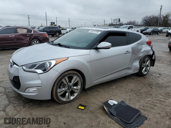 2017 Hyundai Veloster Value Edition with VIN KMHTC6AD6HU317967, listed as a Copart auction lot 43073755 with 47,681 mi miles and Salvage Title. Bid and sale history available at carsss.com. Image 1.