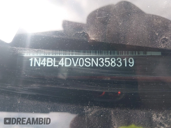 2025 Nissan Altima SV with VIN 1N4BL4DV0SN358319, listed as a IAAI auction lot 42158599 with 5,249 mi miles and . Bid and sale history available at DreamBid. Image 9.