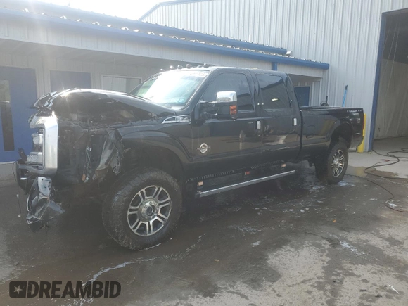 2015 Ford F-350 Platinum with VIN 1FT8W3BT4FEB02746, listed as a Copart auction lot 62099025 with 193,636 mi miles and Salvage title. Bid and sale history available at DreamBid. Image 1.