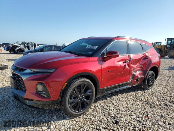 2021 Chevrolet Blazer RS with VIN 3GNKBERSXMS521902, listed as a Copart auction lot 54142845 with 51,135 mi miles and Salvage title. Bid and sale history available at DreamBid. Image 1.