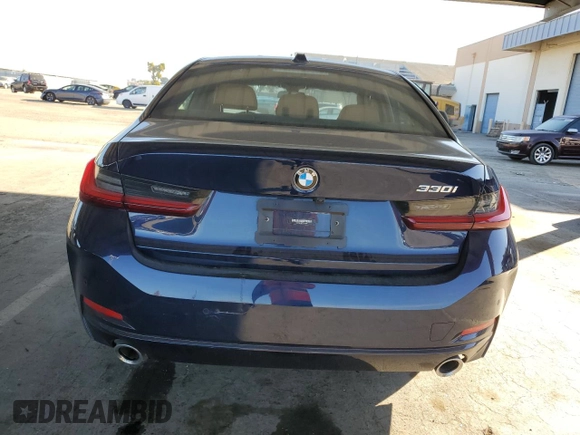 2023 BMW 3 Series 330i with VIN 3MW69FF07P8D13456, listed as a Copart auction lot 50089695 with 15,951 mi miles and Salvage Title. Bid and sale history available at carsss.com. Image 6.