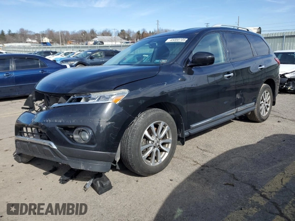 2016 Nissan Pathfinder SV with VIN 5N1AR2MM2GC643618, listed as a Copart auction lot 45000705 with 166,354 mi miles and Salvage Title. Bid and sale history available at carsss.com. Image 1.