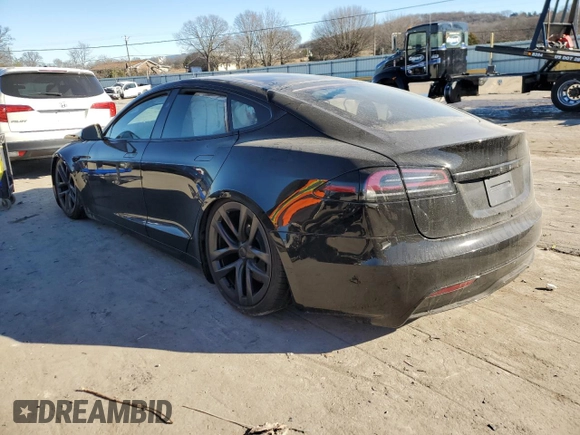 2023 Tesla Model S with VIN 5YJSA1E5XPF519570, listed as a Copart auction lot 80573863 with Not provided miles and Salvage title. Bid and sale history available at DreamBid. Image 2.