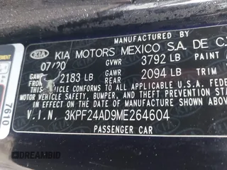 2021 Kia Forte LXS с VIN 3KPF24AD9ME264604, выставлен на аукционе IAAI как лот 42209307 с пробегом 95 934 миль миль и . История ставок и продаж доступна на DreamBid. Изображение 9.