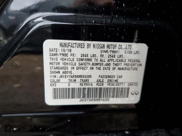2019 Infiniti Q50 3.0t LUXE with VIN JN1EV7AR5KM554095, listed as a Copart auction lot 50028605 with 82,599 mi miles and Salvage Title. Bid and sale history available at carsss.com. Image 13.