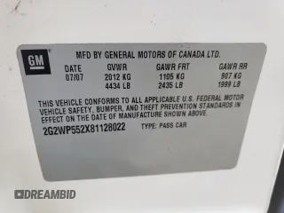 2008 Pontiac Grand Prix z VIN 2G2WP552X81128022, wystawiony jako Copart lot #86824344 z przebiegiem 236 592 mil mil oraz Szkoda całkowita • Salvage title. Historia ofert i sprzedaży dostępna na DreamBid. Obrazek 12.