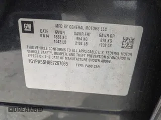 2014 Chevrolet Cruze LS with VIN 1G1PA5SH8E7267065, listed as a IAAI auction lot 42509912 with 85,646 mi miles and . Bid and sale history available at DreamBid. Image 9.