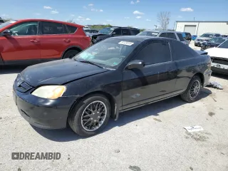 2001 Honda Civic EX with VIN 1HGEM22921L042589, listed as a Copart auction lot 52429515 with 204,141 mi miles and Salvage Title. Bid and sale history available at carsss.com. Image 1.