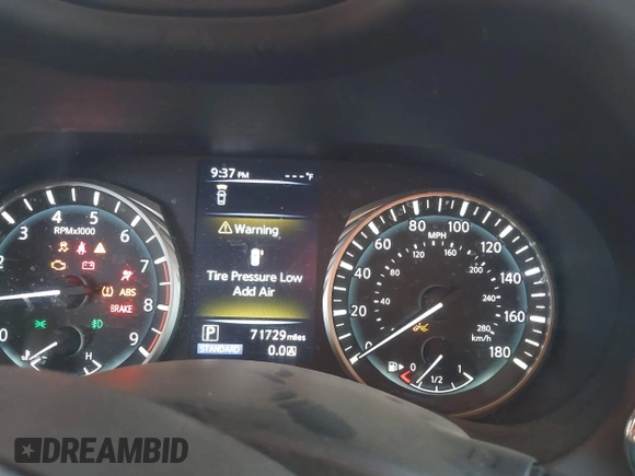 2019 Infiniti Q50 3.0t LUXE with VIN JN1EV7APXKM513587, listed as a IAAI auction lot 41113769 with 71,729 mi miles. Bid and sale history available at carsss.com. Image 7.