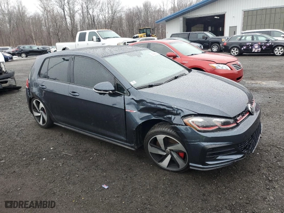 2019 Volkswagen Golf GTI S with VIN 3VW5T7AU0KM024125, listed as a Copart auction lot 45968945 with 52,489 mi miles and Salvage Title. Bid and sale history available at carsss.com. Image 4.