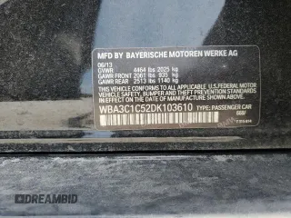 2013 BMW 3 Series 328i z VIN WBA3C1C52DK103610, wystawiony jako Copart lot #53540965 z przebiegiem 133 019 mil mil oraz Szkoda całkowita • Salvage title. Historia ofert i sprzedaży dostępna na DreamBid. Obrazek 12.