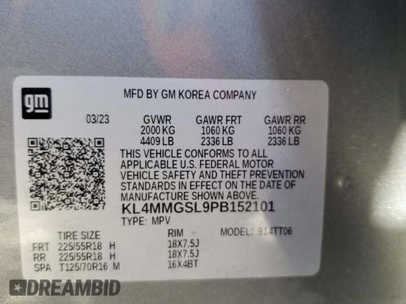 2023 Buick Encore GX Essence z VIN KL4MMGSL9PB152101, wystawiony jako Copart lot #43741825 z przebiegiem 7 605 mil mil oraz Szkoda całkowita • Salvage title. Historia ofert i sprzedaży dostępna na DreamBid. Obrazek 16.