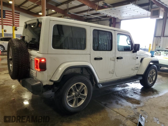 2018 Jeep Wrangler Unlimited Sahara with VIN 1C4HJXEG1JW184054, listed as a Copart auction lot 55666725 with 80,561 mi miles and Salvage title. Bid and sale history available at DreamBid. Image 3.