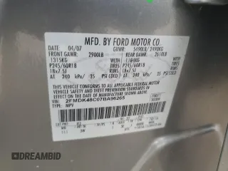 2007 Ford Edge SEL with VIN 2FMDK48C07BA96265, listed as a Copart auction lot 52013325 with 154,626 mi miles and Salvage Title. Bid and sale history available at carsss.com. Image 13.