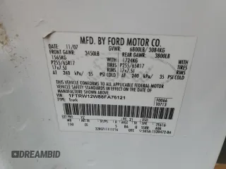 2008 Ford F-150 XL с VIN 1FTRW12W88FA76121, выставлен на аукционе Copart как лот 58826495 с пробегом 170 132 миль миль и Списание • Salvage title. История ставок и продаж доступна на DreamBid. Изображение 12.
