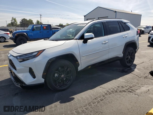 2024 Toyota RAV4 Hybrid SE z VIN 2T3T6RFV6RW049747, wystawiony jako Copart lot #58441525 z przebiegiem 10 458 mil mil oraz Szkoda całkowita • Salvage title. Historia ofert i sprzedaży dostępna na DreamBid. Obrazek 1.