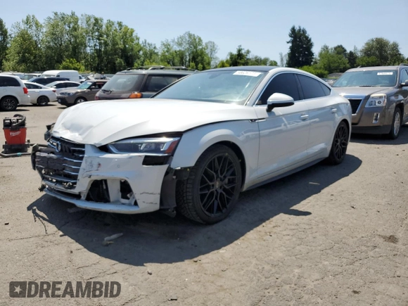 2018 Audi A5 Sportback Premium Plus with VIN WAUENCF57JA009315, listed as a Copart auction lot 58626173 with 63,183 mi miles. Bid and sale history available at carsss.com. Image 1.