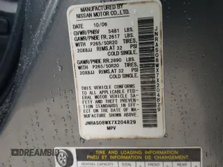 2007 Infiniti FX35 with VIN JNRAS08WX7X204829, listed as a Copart auction lot 71669554 with 189,643 mi miles and Salvage Title. Bid and sale history available at carsss.com. Image 13.